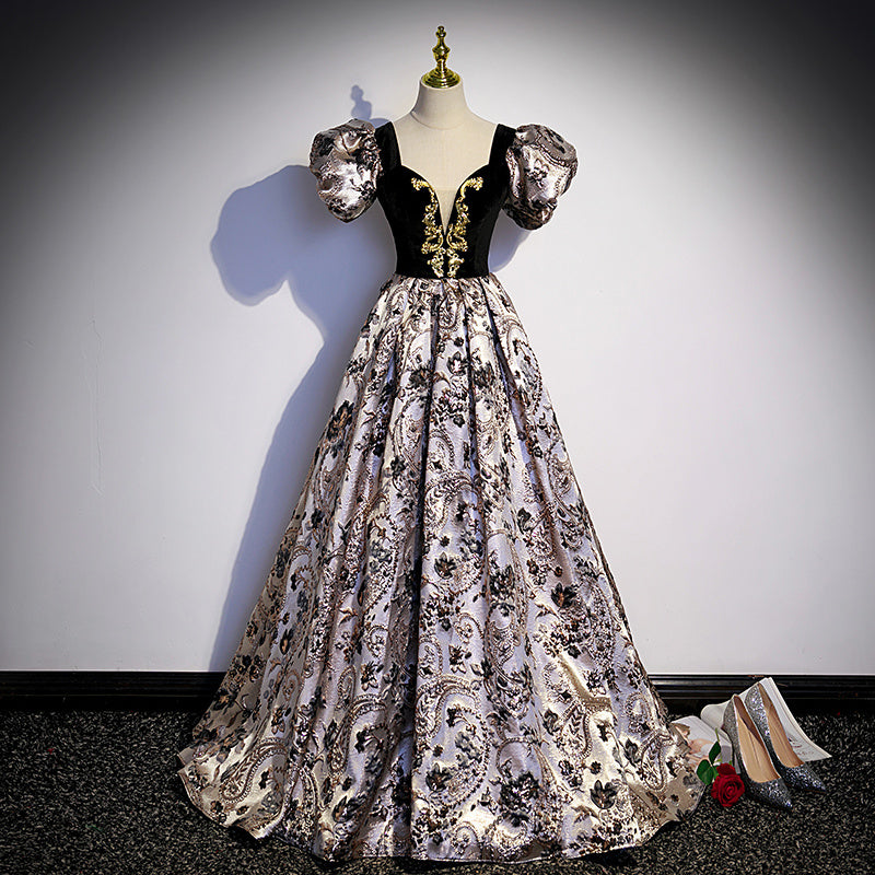 Puff Sleeve Princess Evening Dress Women's Banquet Costume