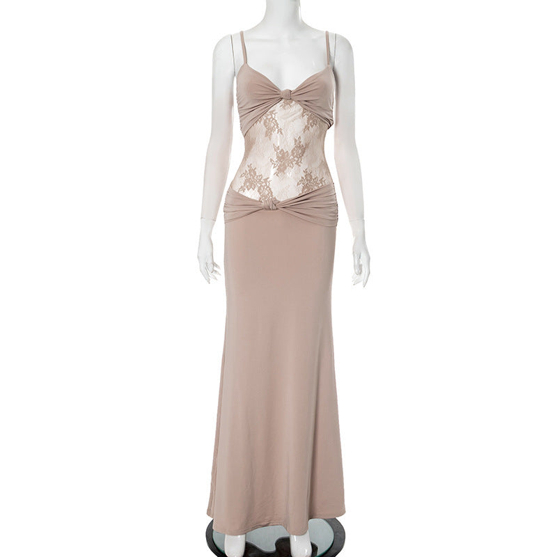 Women's Halter Sleeveless Lace Dress