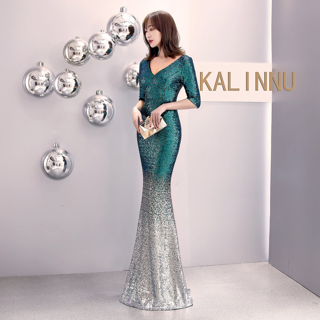 Fishtail Banquet Evening Dress Elegant Sexy Long