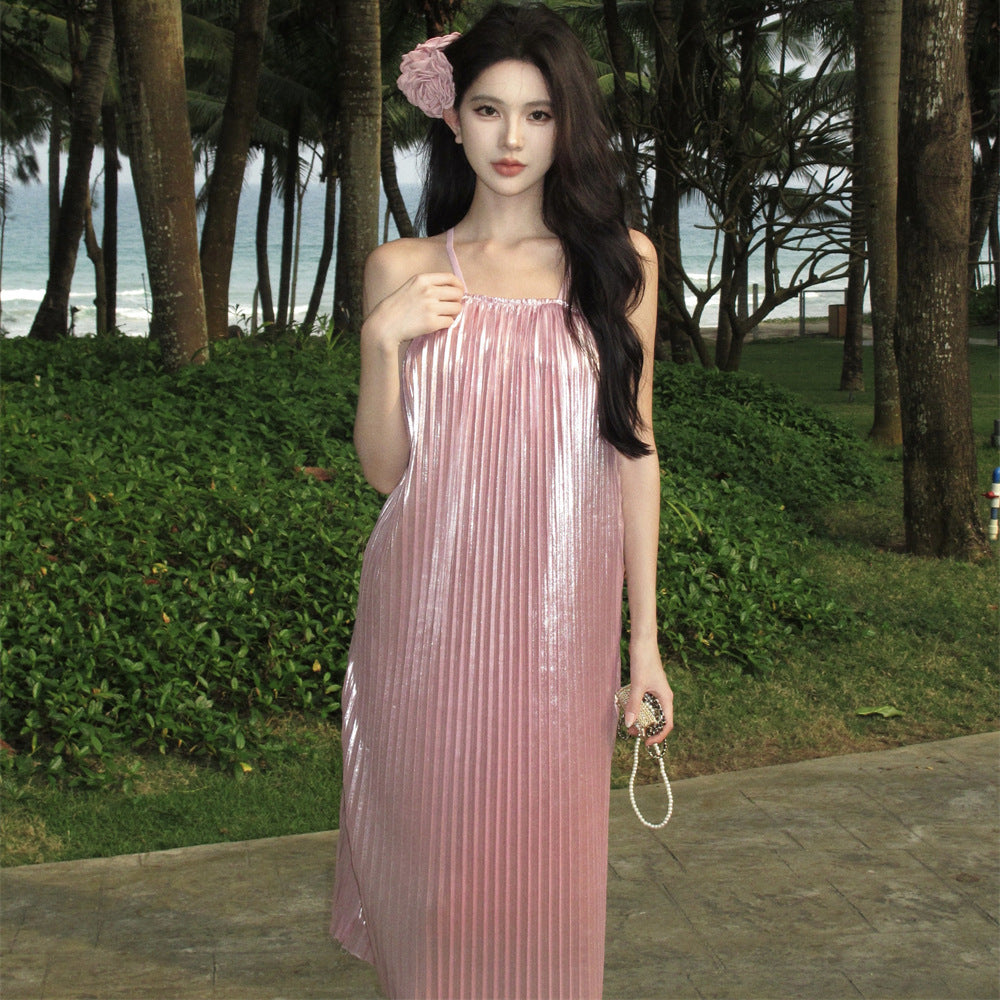 Sparkling Mermaid Princess Pleated Suspender Skirt