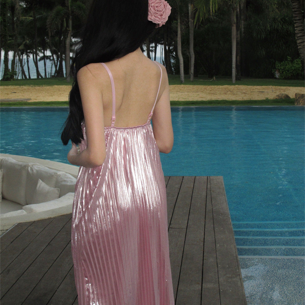 Sparkling Mermaid Princess Pleated Suspender Skirt